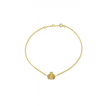 Srebrna narukvica bubamara sa pozlatom 