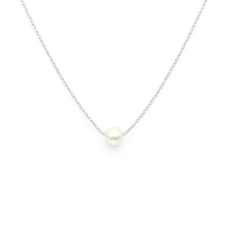 Zlatna ogrlica sa biserom 14kt belo zlato