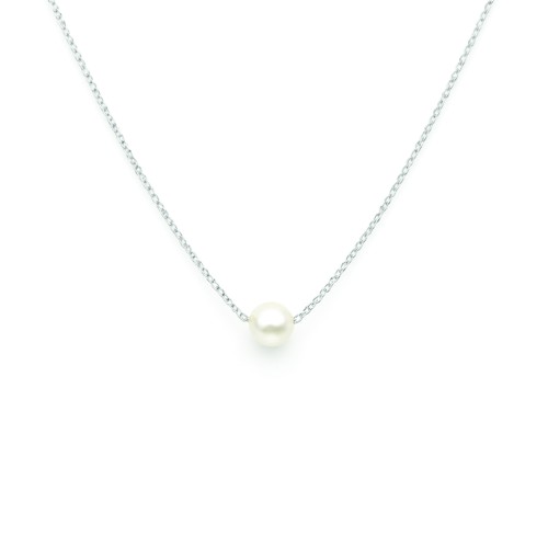 Zlatna ogrlica sa biserom 14kt belo zlato