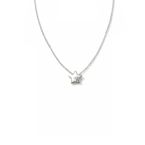 Ogrlica zvezda sa dijamantom u 14kt belom zlatu