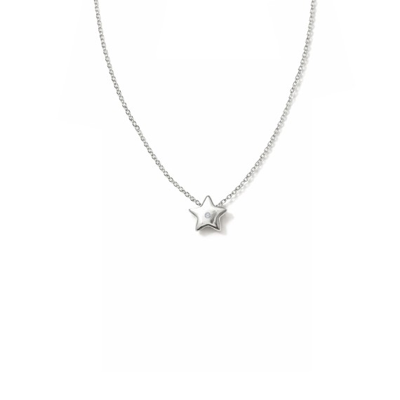 Ogrlica zvezda sa dijamantom u 14kt belom zlatu
