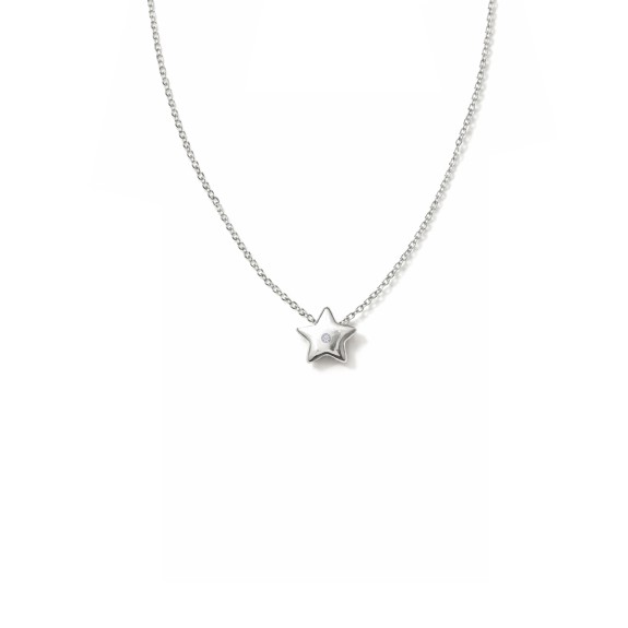 Ogrlica zvezda sa dijamantom u 14kt belom zlatu