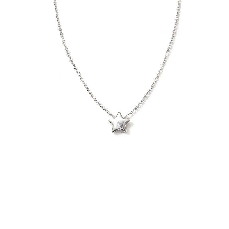 Ogrlica zvezda sa dijamantom u 14kt belom zlatu