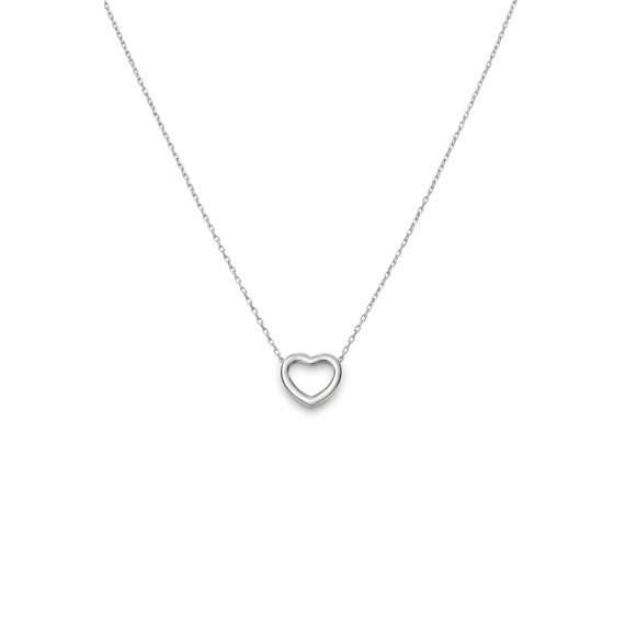 Ogrlica srce 14kt belo zlato
