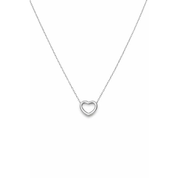 Ogrlica srce 14kt belo zlato