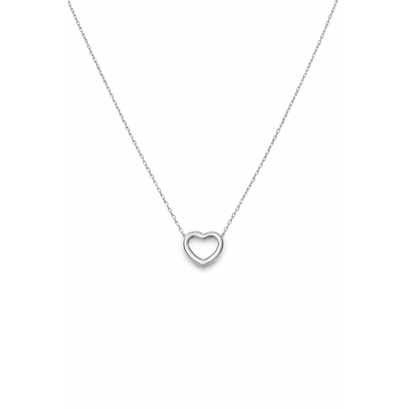 Ogrlica srce 14kt belo zlato