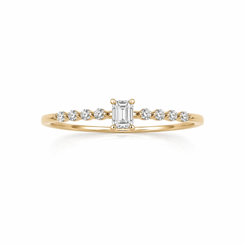 Prsten sa dijamantom 14kt žuto zlato