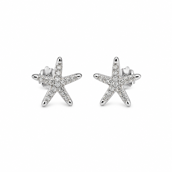 Srebrne minđuše Starfish sa cirkonima