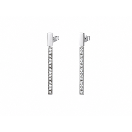 Line Silver Earrings with Zirconia
