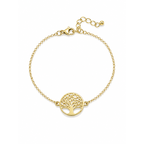 Srebrna narukvica Tree of Life sa žutom pozlatom Srebrna narukvica Tree of Life sa žutom pozlatom