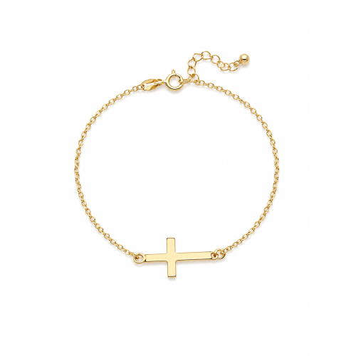 Srebrna narukvica Cross sa pozlatom