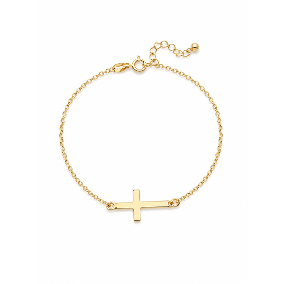 Srebrna narukvica Cross sa pozlatom