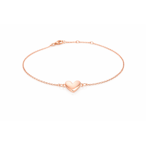 Srebrna narukvica sa roze pozlatom srce Srebrna narukvica sa roze pozlatom srce